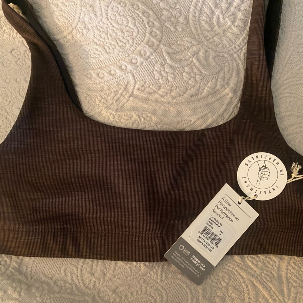 Lux Rib Daily Bra - Quartz Heather - size: Medium